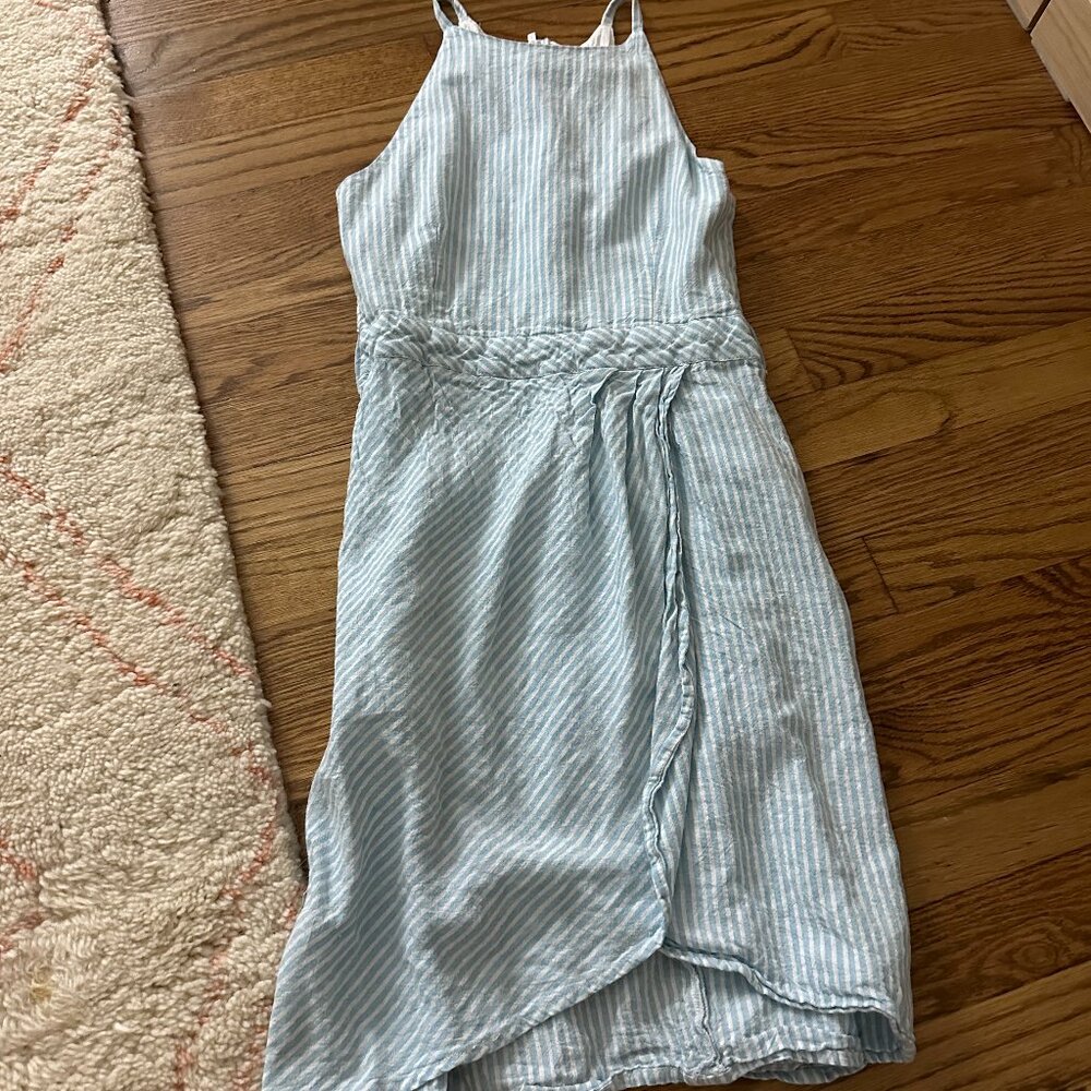 Habitual Kids Blue Striped Linen Dress